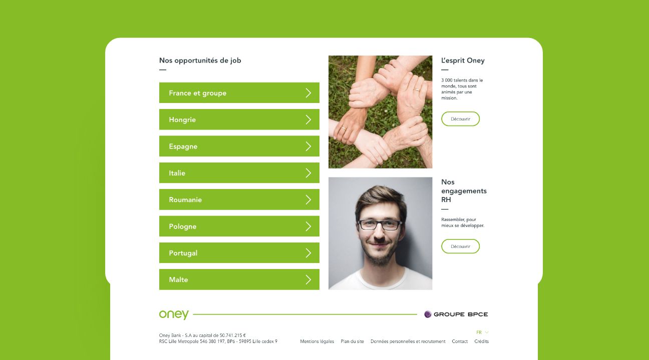 site groupe oney web design